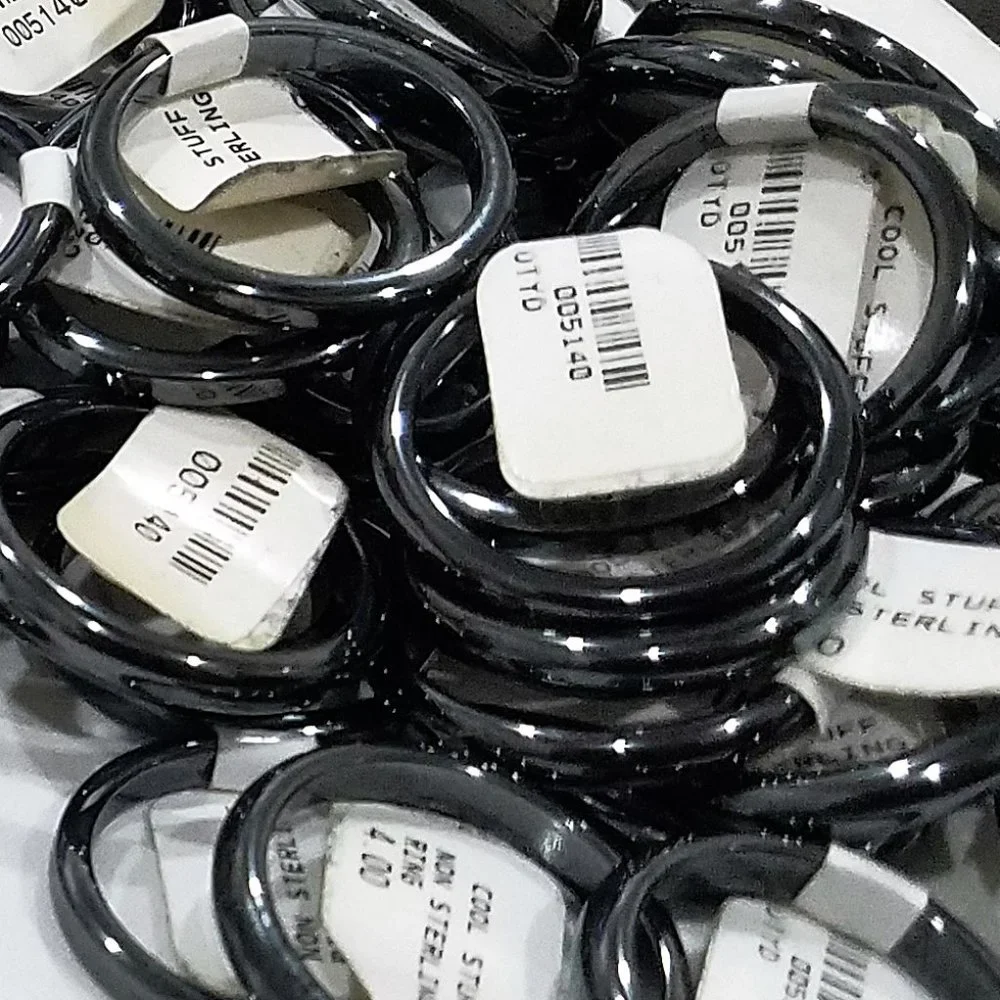 100 RINGS Resale Bundle mixed stone glass hematite stainless enamel mix sizes